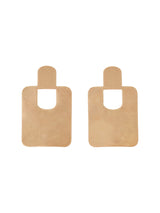 Women's Gold Brushed Square Drop Earrings