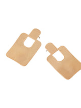 Women's Gold Brushed Square Drop Earrings