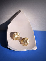 Women's Gold Oversized Twist Stud Earrings