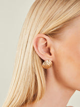 Women's Gold Oversized Twist Stud Earrings