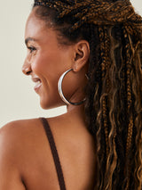 Women's Silver Large Hoop Earrings