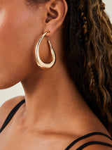 Women's Gold Chunky Hoop Drop Earrings