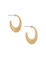 Women's Gold Chunky Curve Drop Hoop
