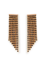 Women's Black Asymmetrical Gemstone Fringe Earrings