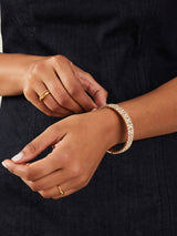 Women's Gold Diamante Stretch Cuff Bracelet