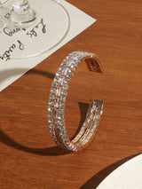 Women's Gold Diamante Stretch Cuff Bracelet