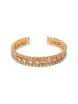 Women's Gold Diamante Stretch Cuff Bracelet
