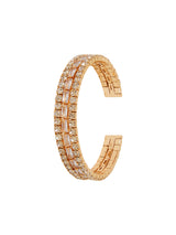 Women's Gold Diamante Stretch Cuff Bracelet