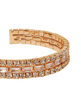 Women's Gold Diamante Stretch Cuff Bracelet