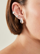 Women's Silver Knot Stud Earrings - Set of 5