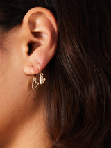 Women's Gold Heart Hoop Earrings - Set of 3