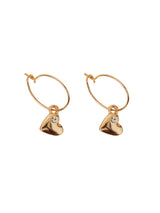 Women's Gold Heart Hoop Earrings - Set of 3