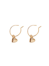 Women's Gold Heart Hoop Earrings - Set of 3