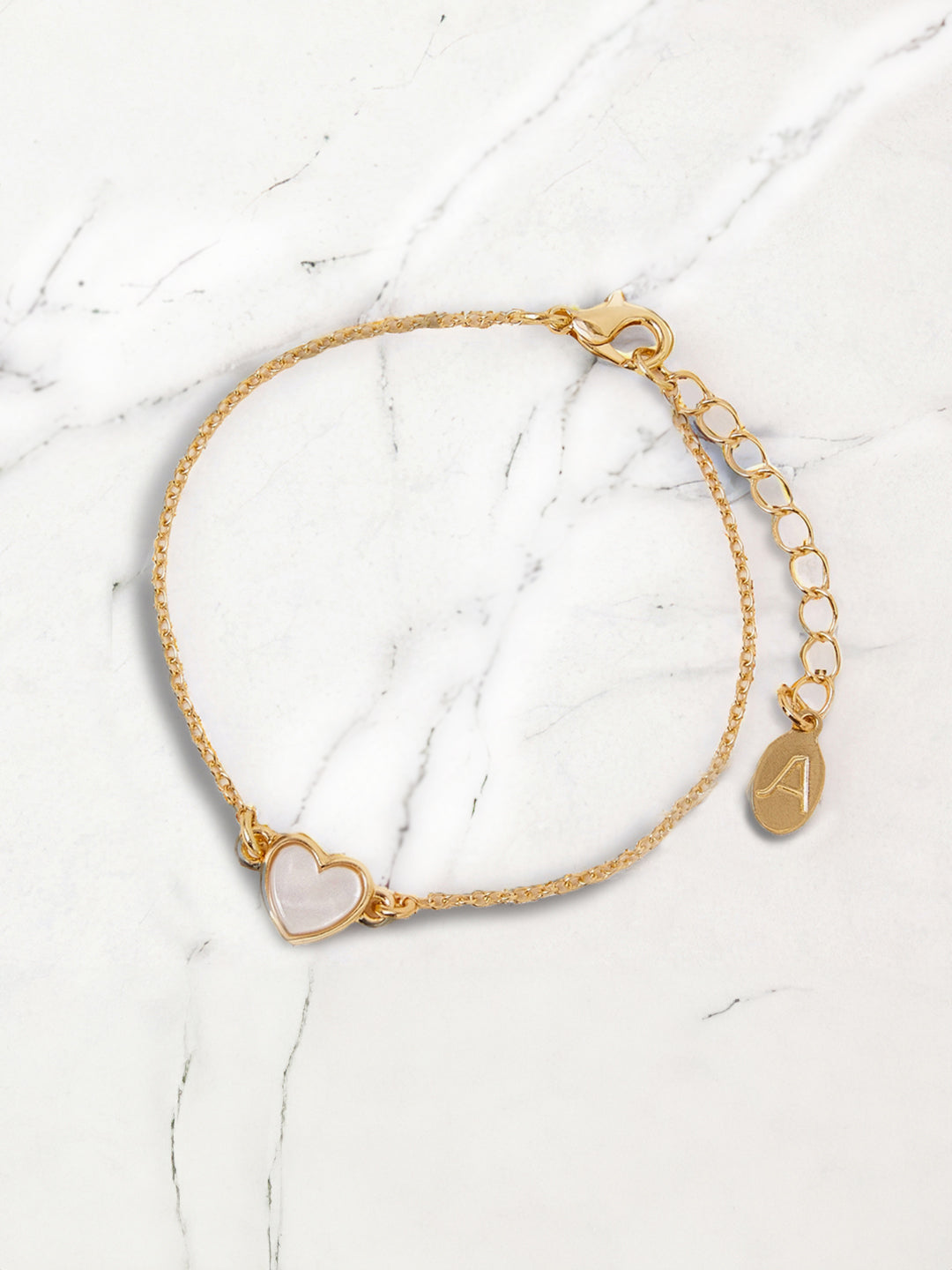 Women's Moonstone Pearl Heart Bracelet