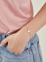 Women's Moonstone Pearl Heart Bracelet