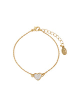 Women's Moonstone Pearl Heart Bracelet