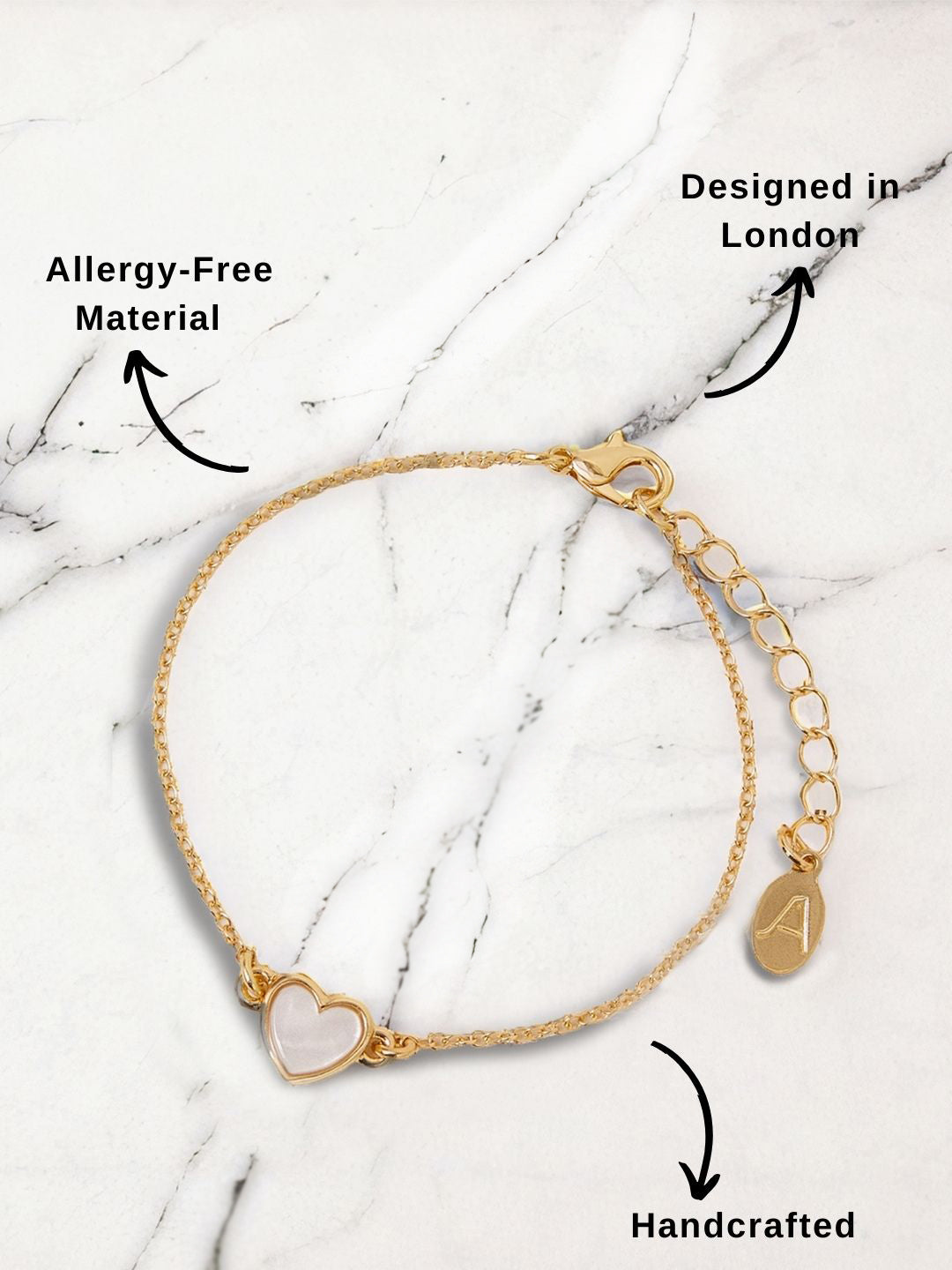 Women's Moonstone Pearl Heart Bracelet