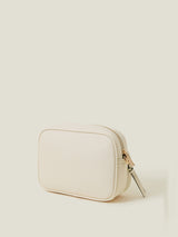 Women's Cream Casual Self Design Sling Bag