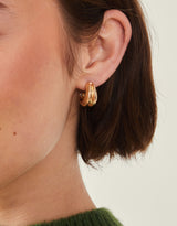 Women's Double Mini Gold Hoop Earrings