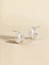 Women's Double Mini Silver Hoop Earrings