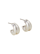 Women's Double Mini Silver Hoop Earrings