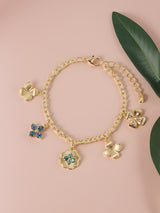 Women's Gold Clover Charm Bracelet Gold
