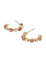 Women's Mini Gemstone Hoop Earrings Pink