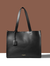 Women's Black Casual Solid Tote Bag