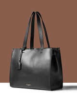 Women's Black Casual Solid Tote Bag
