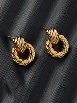 Women's Gold Berry Blush Twisted Tiny Doorknocker Earring