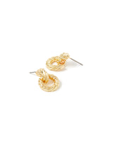 Women's Gold Berry Blush Twisted Tiny Doorknocker Earring