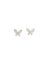 Women's Silver New Decadence Butterfly Stud Earring
