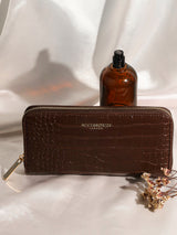Women's Brown Casual Textured Wallet