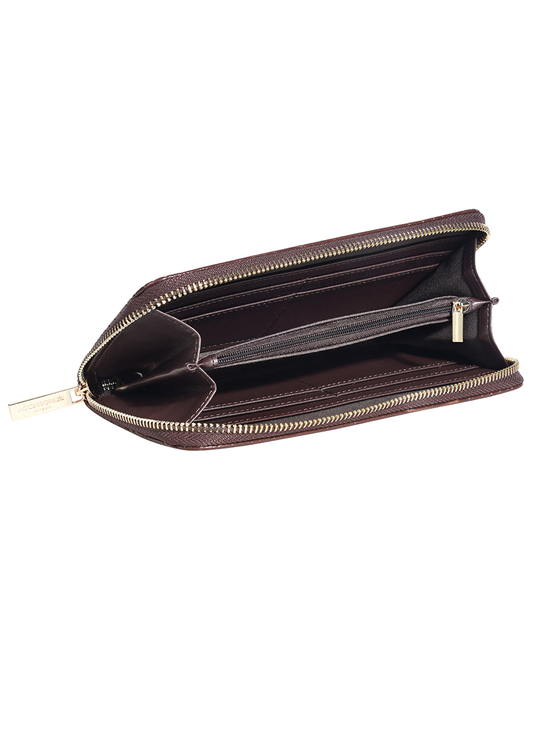 Women's Brown Casual Textured Wallet