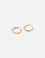 Women's Blue Harvest Engraved Lines Chunky Hoop Earring