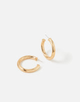 Women's Blue Harvest Engraved Lines Chunky Hoop Earring