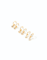 Women's Blue Harvest Pearl Huggie Hoop Earring - Set of 3