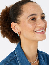 Women's Romantic Ramble Blue Enamel Flower Hoop Earring