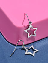 Women's Silver Star Short Drop Earring