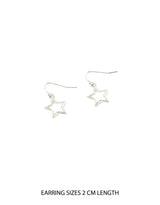 Women's Silver Star Short Drop Earring