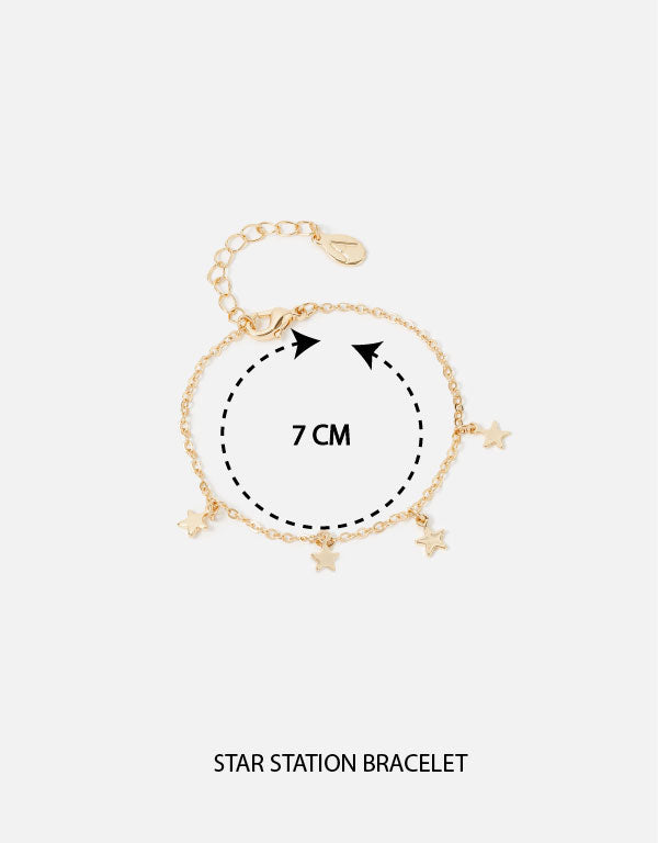 Women's Gold Star Station Bracelet