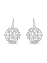 Women's Silver Filigree Pearl Short Drop Earring