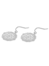 Women's Silver Filigree Pearl Short Drop Earring
