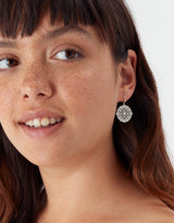 Women's Silver Filigree Pearl Short Drop Earring