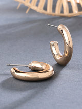 Women's Gold Willow Small Thick Hoop Earring
