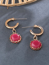 Women's Pink Willow Mini Stone Fancy Drop Earring