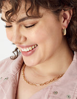 Women's Gold Super Classics Etched Plait Hoop