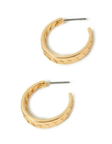 Women's Gold Super Classics Etched Plait Hoop