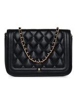 Women's Black Casual Quilted Sling Bag