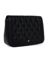 Women's Black Casual Quilted Sling Bag